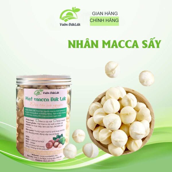 nhân macca sấy đăk lăk