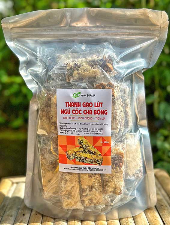 thanh gạo lứt mix hạt chà bông